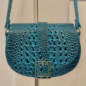 New Teal Crocodile-Embossed Crossbody
